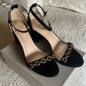 Bandolino black block heel ankle strap sandal -NIB-size 8M